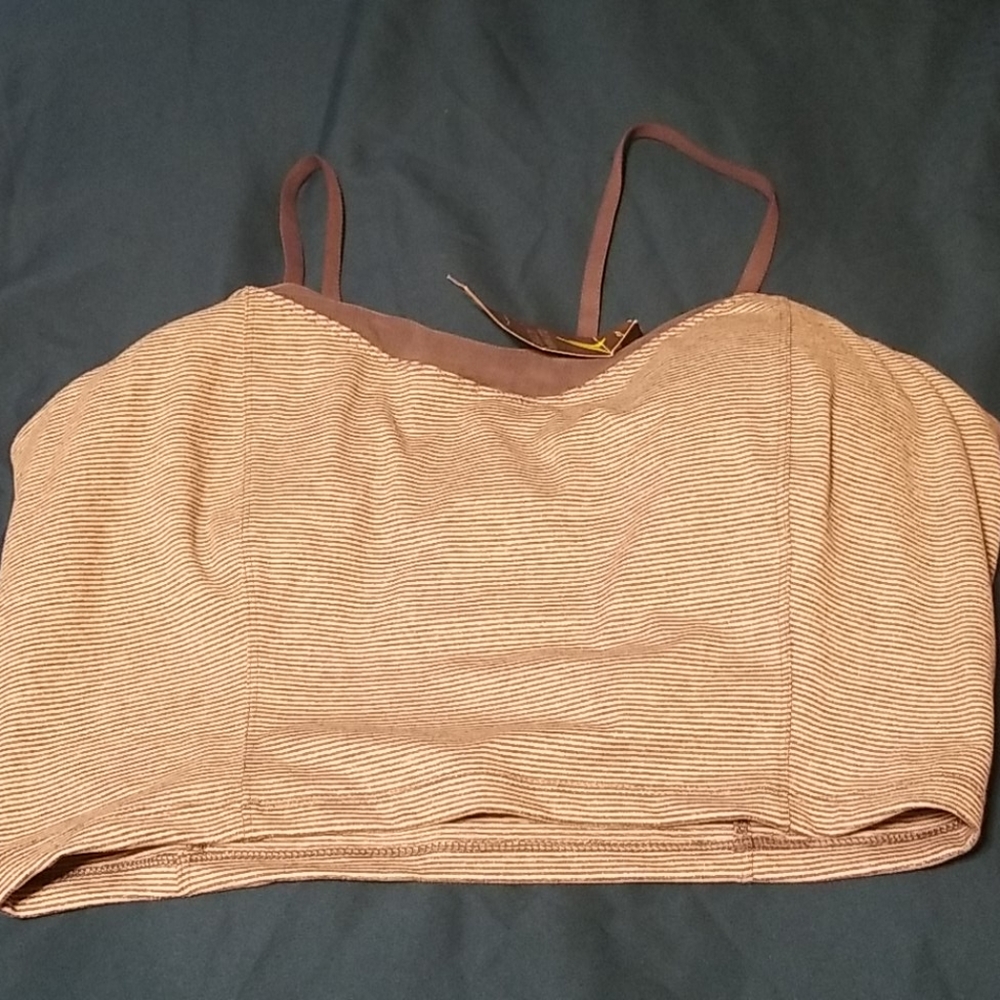 Striped crop athletic top